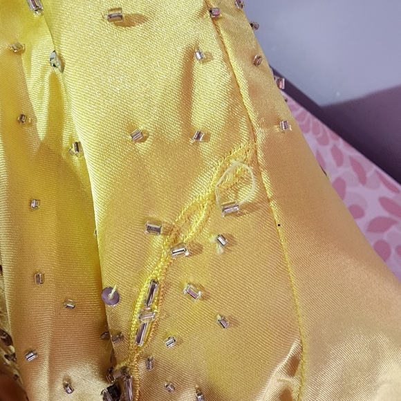 Karishma Yellow embellished maxi sleeveless dress size 12 - Picture 10 of 10